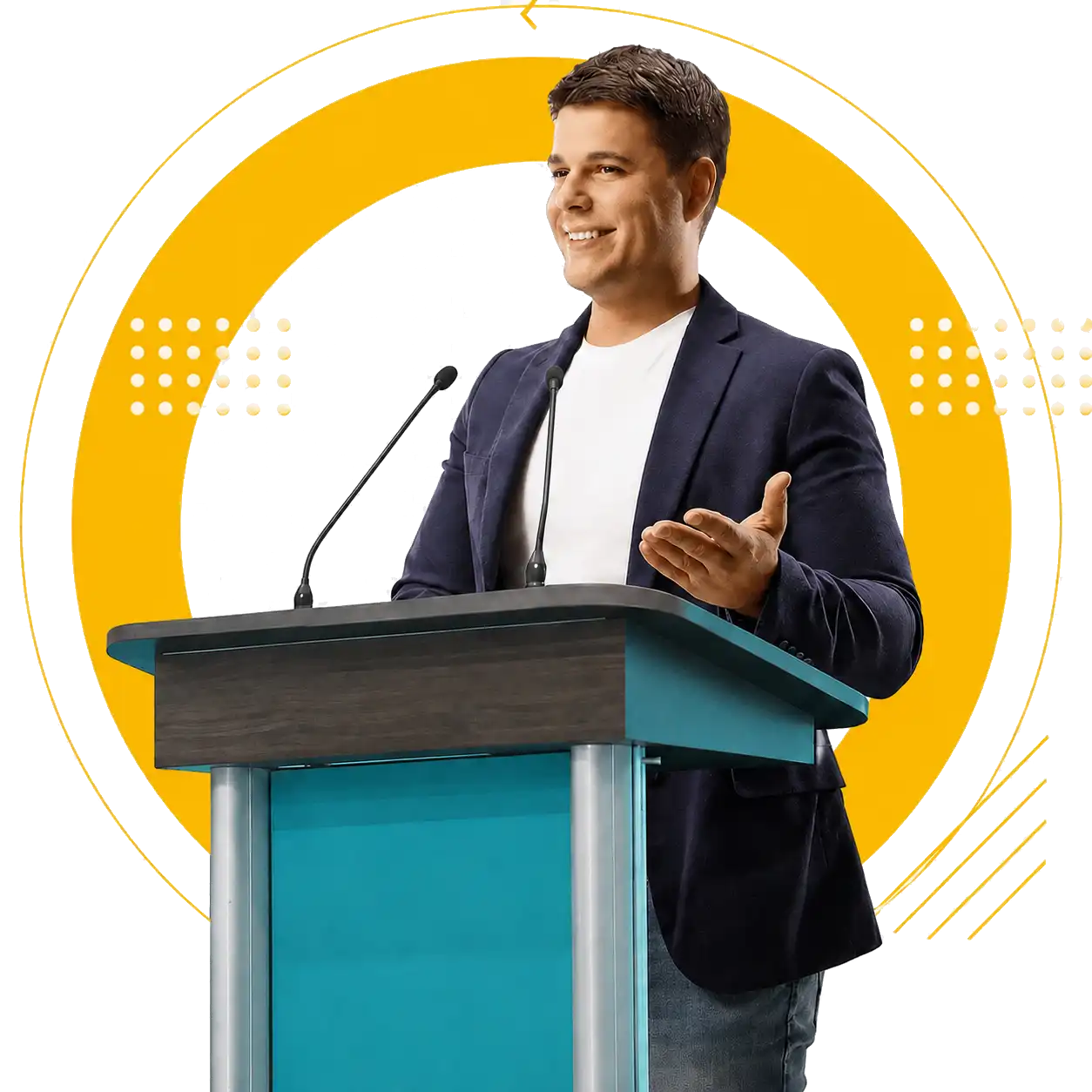 Speaker at podium