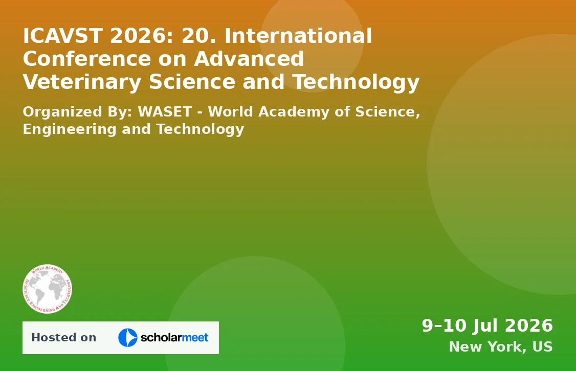 ICAVST 2026: 20. International Conference on Advanced Veterinary Science and Technology