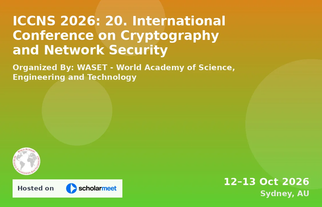 ICCNS 2026: 20. International Conference on Cryptography and Network Security