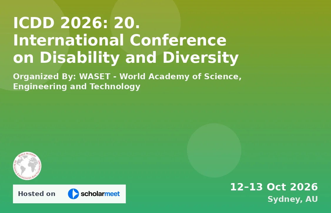 ICDD 2026: 20. International Conference on Disability and Diversity