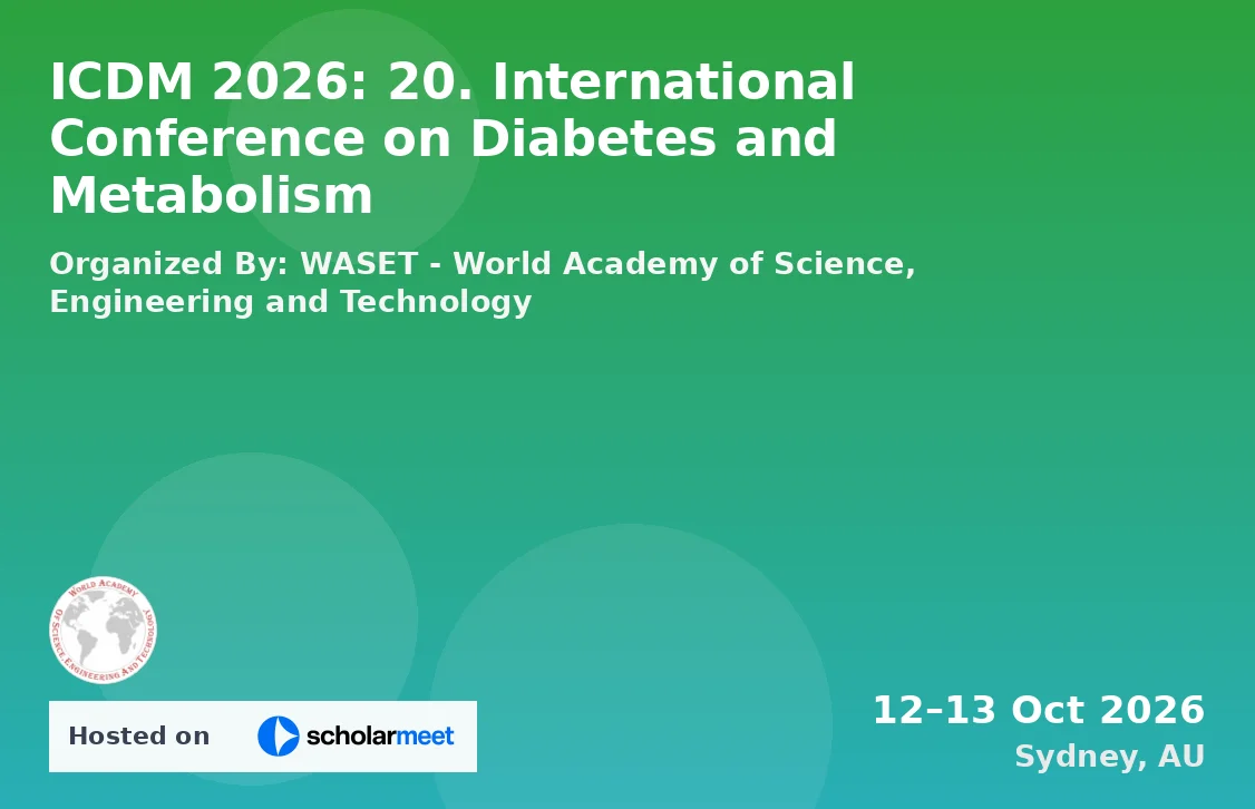 ICDM 2026: 20. International Conference on Diabetes and Metabolism