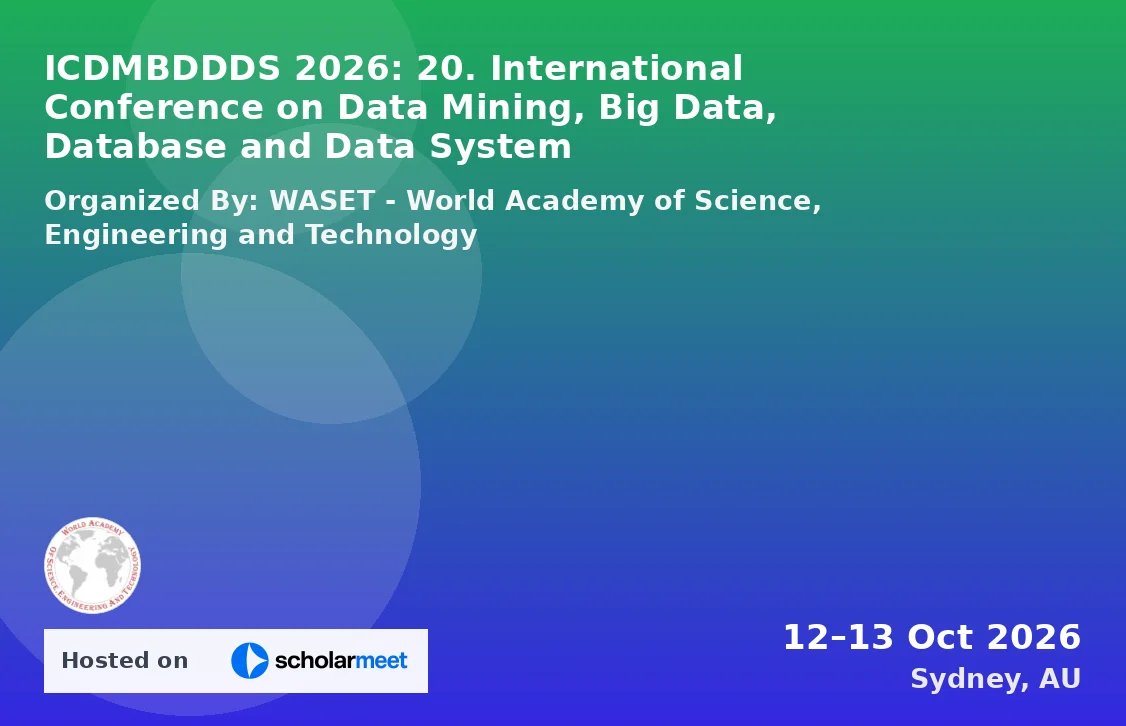 ICDMBDDDS 2026: 20. International Conference on Data Mining, Big Data, Database and Data System