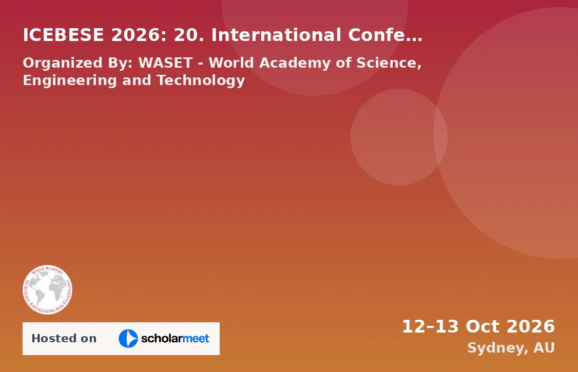 ICEBESE 2026: 20. International Conference on Environmental, Biological, Ecological Sciences and Engineering