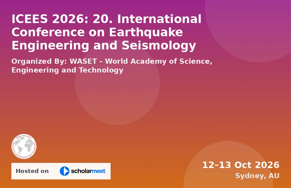 ICEES 2026: 20. International Conference on Earthquake Engineering and Seismology