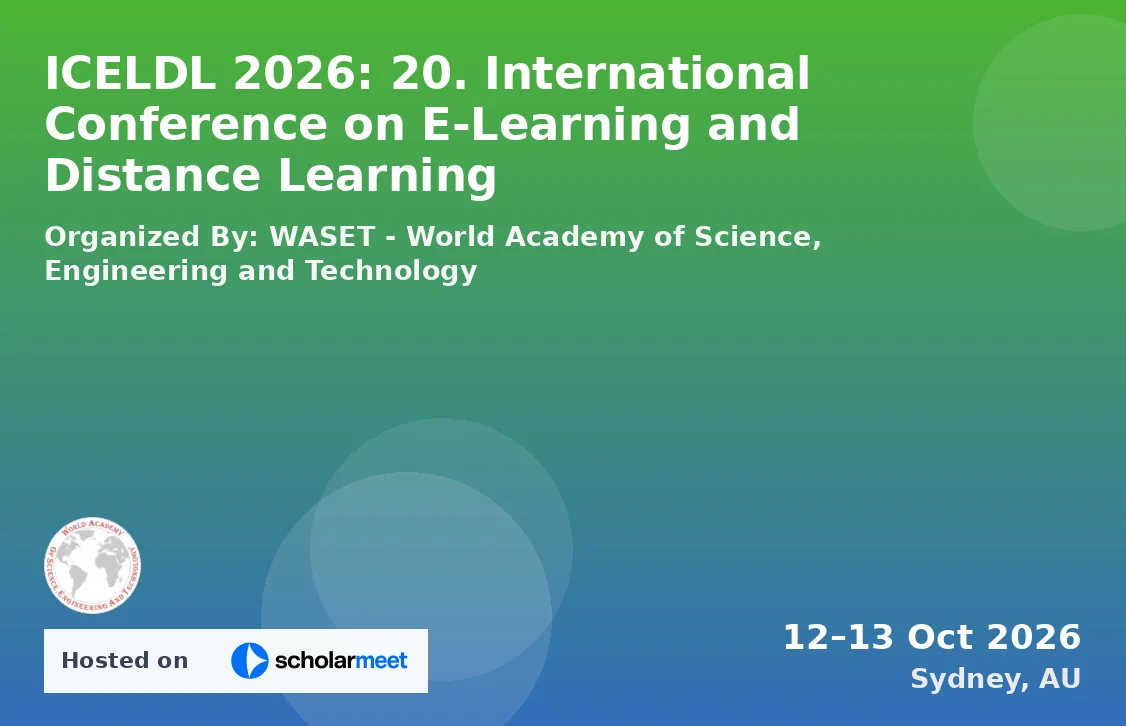ICELDL 2026: 20. International Conference on E-Learning and Distance Learning