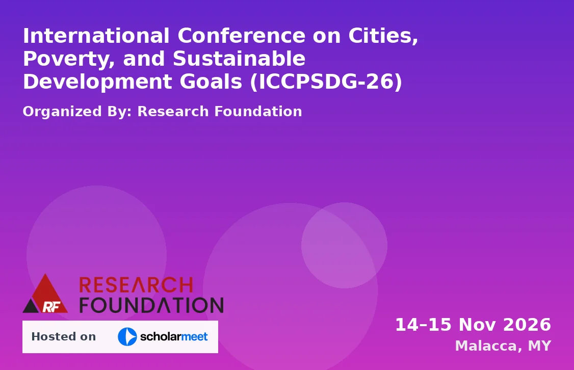 International Conference on Cities, Poverty, and Sustainable Development Goals (ICCPSDG-26)