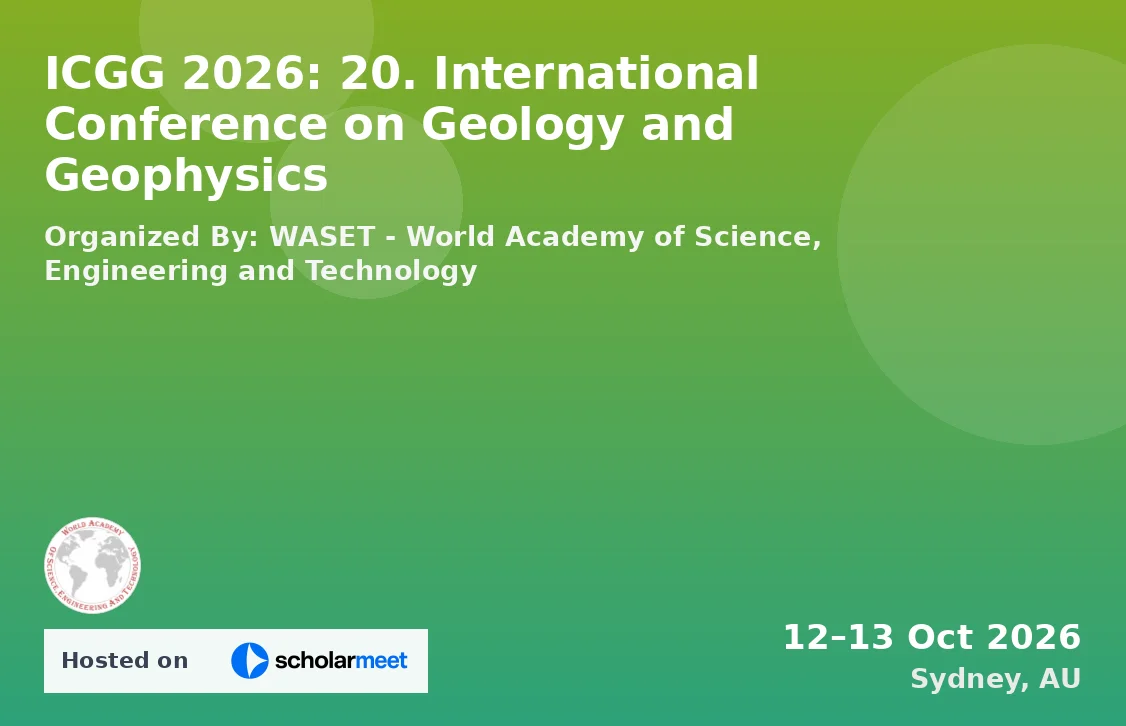 ICGG 2026: 20. International Conference on Geology and Geophysics