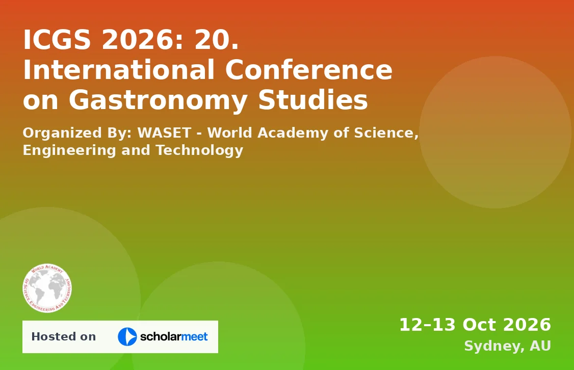 ICGS 2026: 20. International Conference on Gastronomy Studies