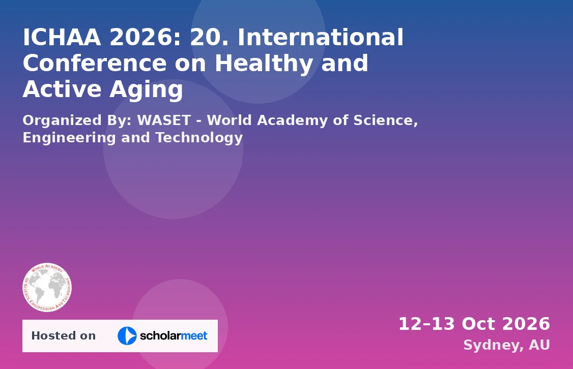 ICHAA 2026: 20. International Conference on Healthy and Active Aging
