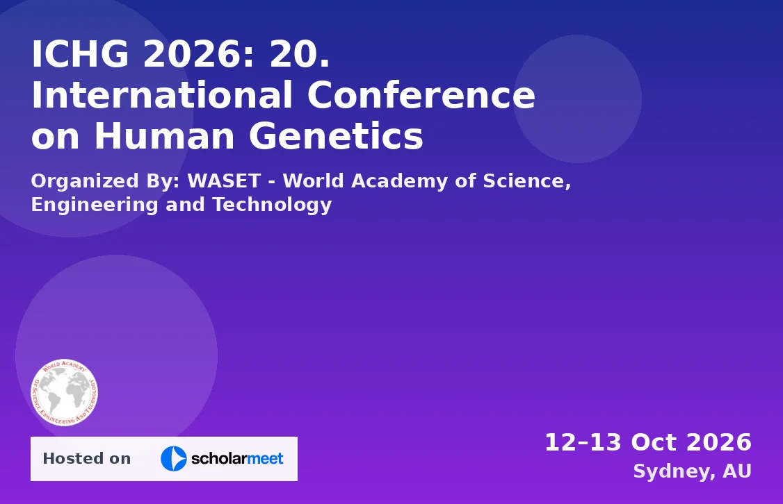 ICHG 2026: 20. International Conference on Human Genetics