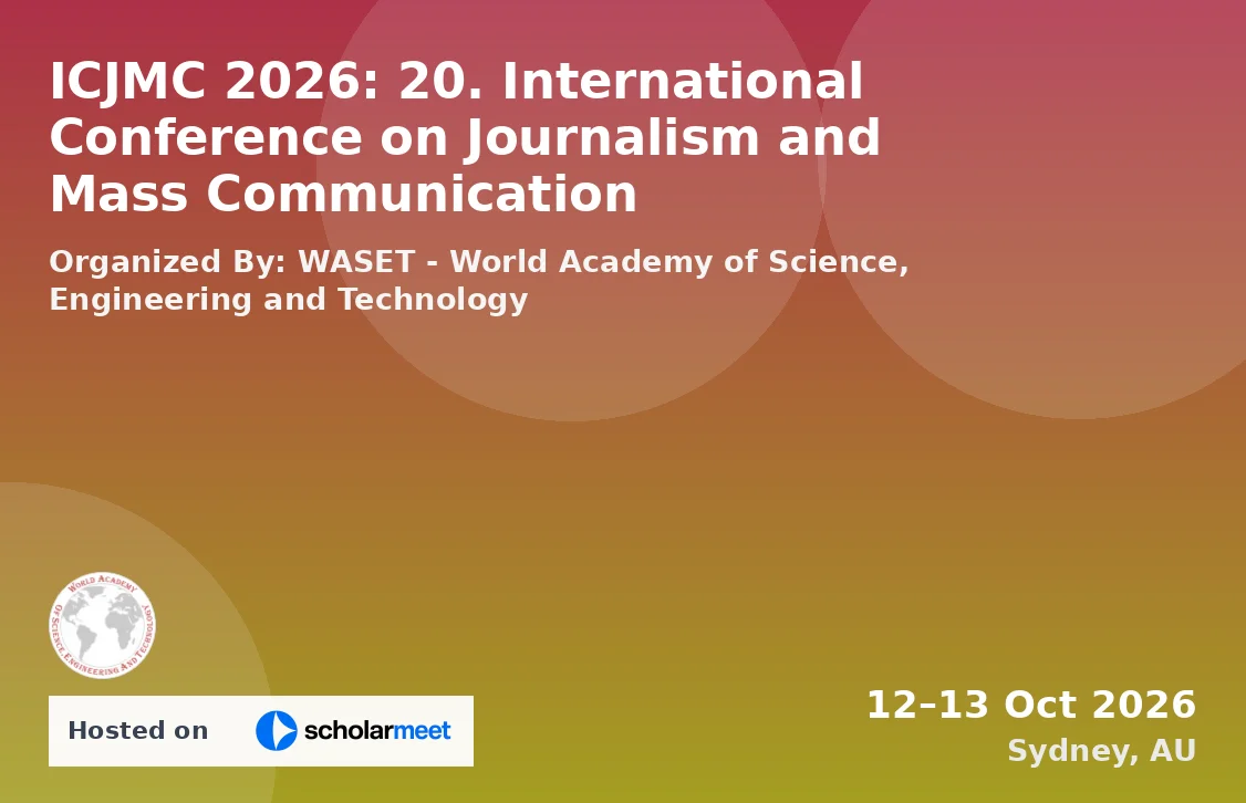 ICJMC 2026: 20. International Conference on Journalism and Mass Communication