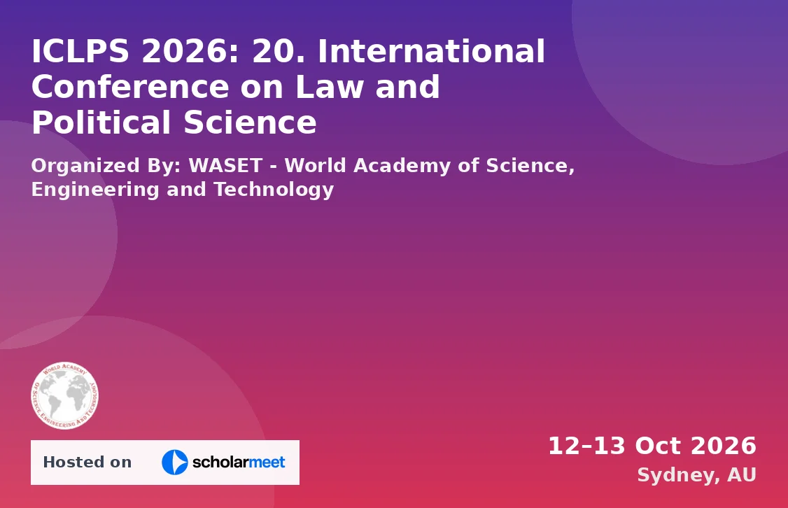 ICLPS 2026: 20. International Conference on Law and Political Science