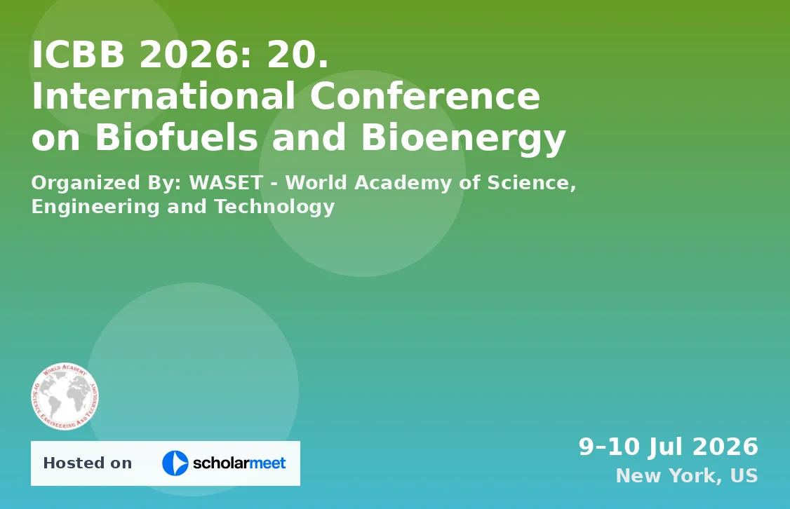 ICBB 2026: 20. International Conference on Biofuels and Bioenergy