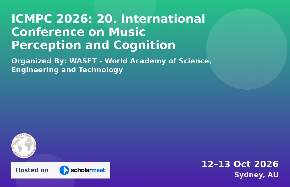 ICMPC 2026: 20. International Conference on Music Perception and Cognition