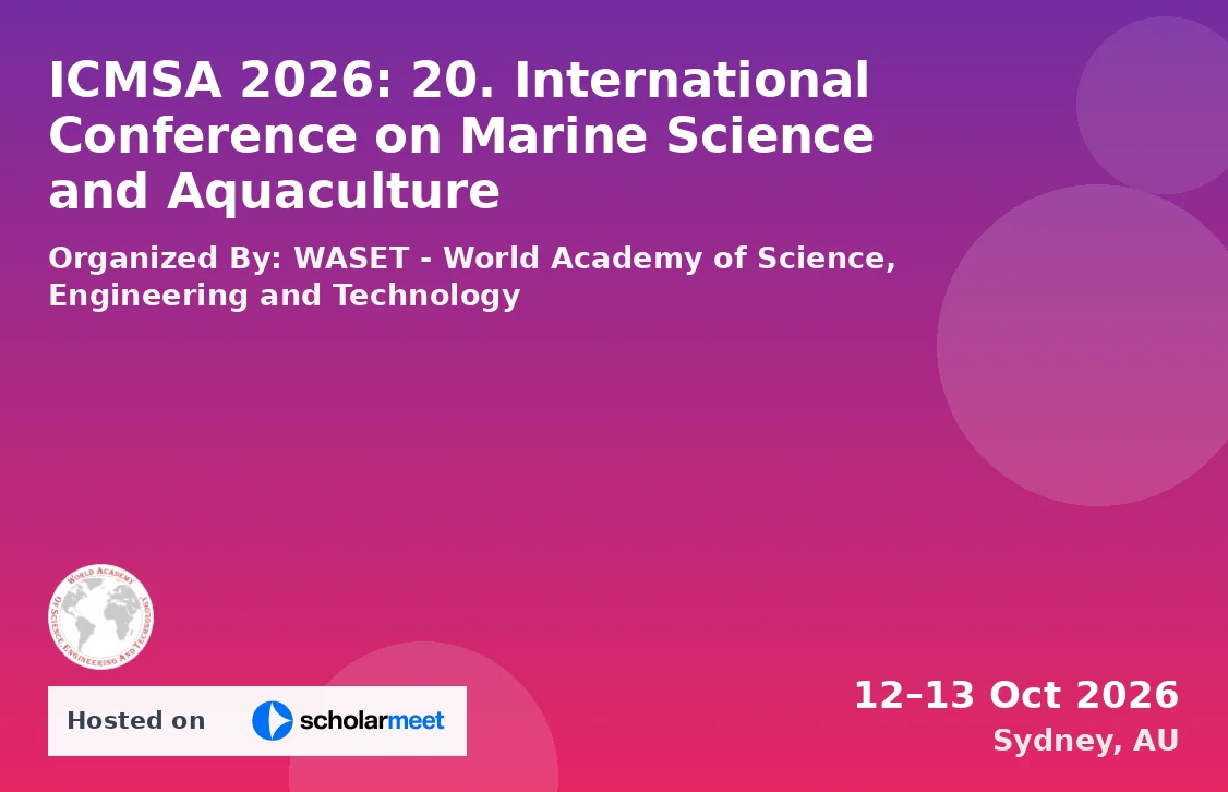ICMSA 2026: 20. International Conference on Marine Science and Aquaculture