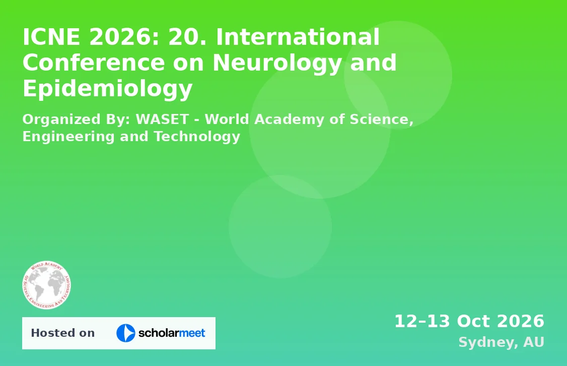 ICNE 2026: 20. International Conference on Neurology and Epidemiology