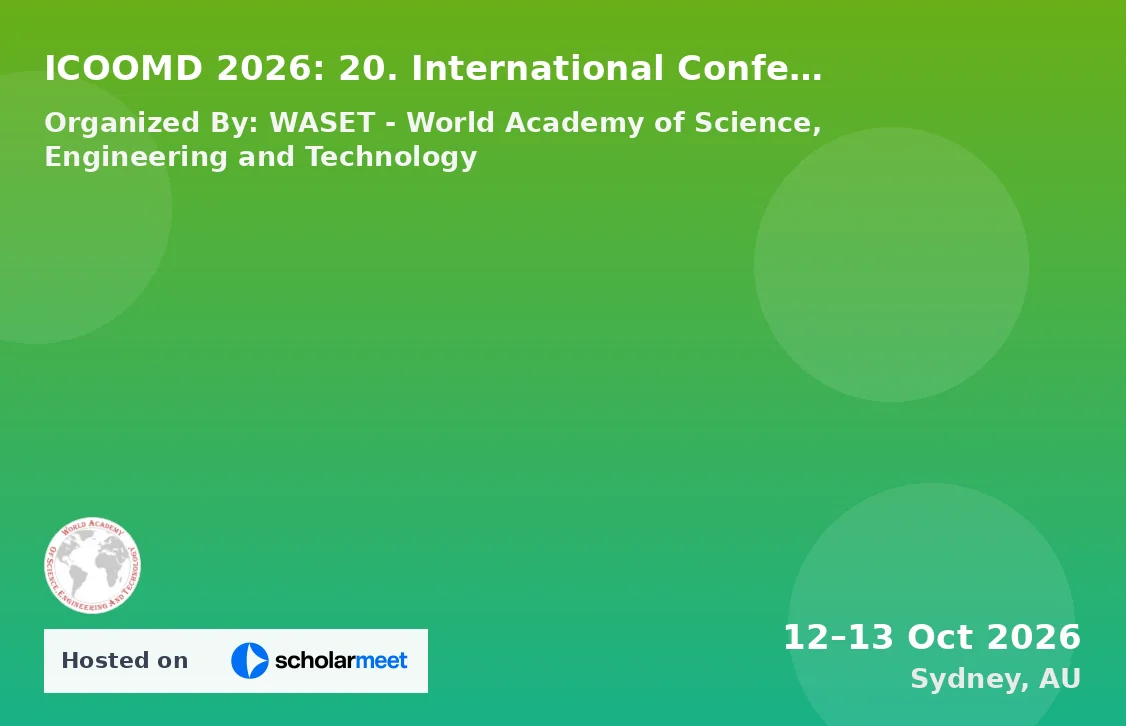 ICOOMD 2026: 20. International Conference on Osteoporosis, Osteoarthritis and Musculoskeletal Diseases