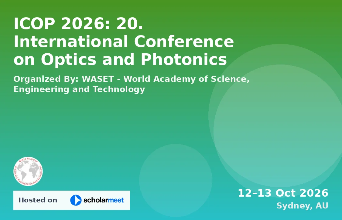 ICOP 2026: 20. International Conference on Optics and Photonics