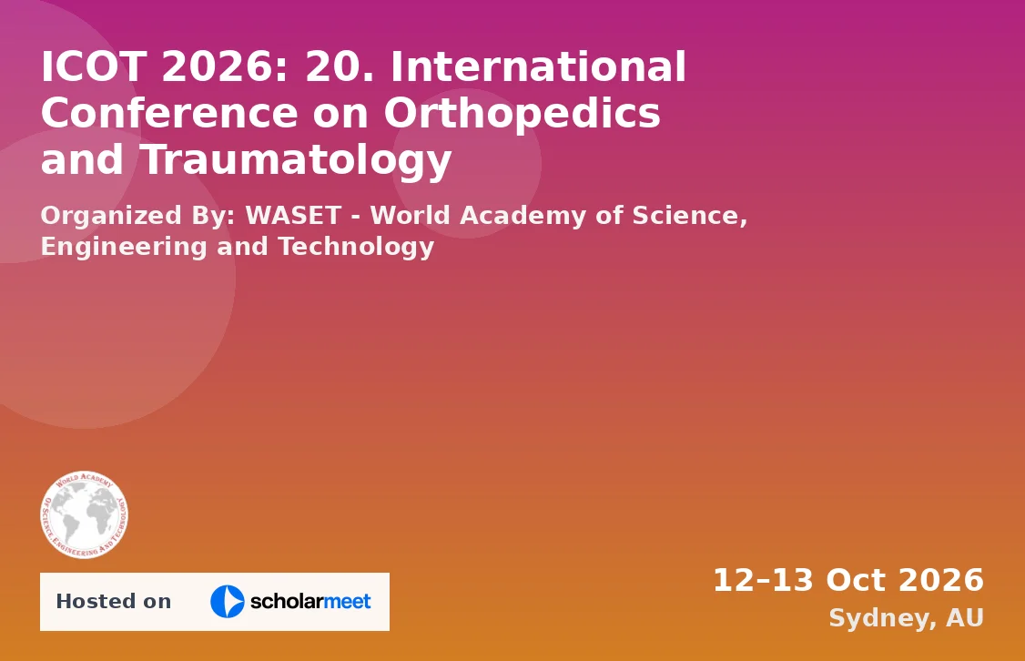 ICOT 2026: 20. International Conference on Orthopedics and Traumatology