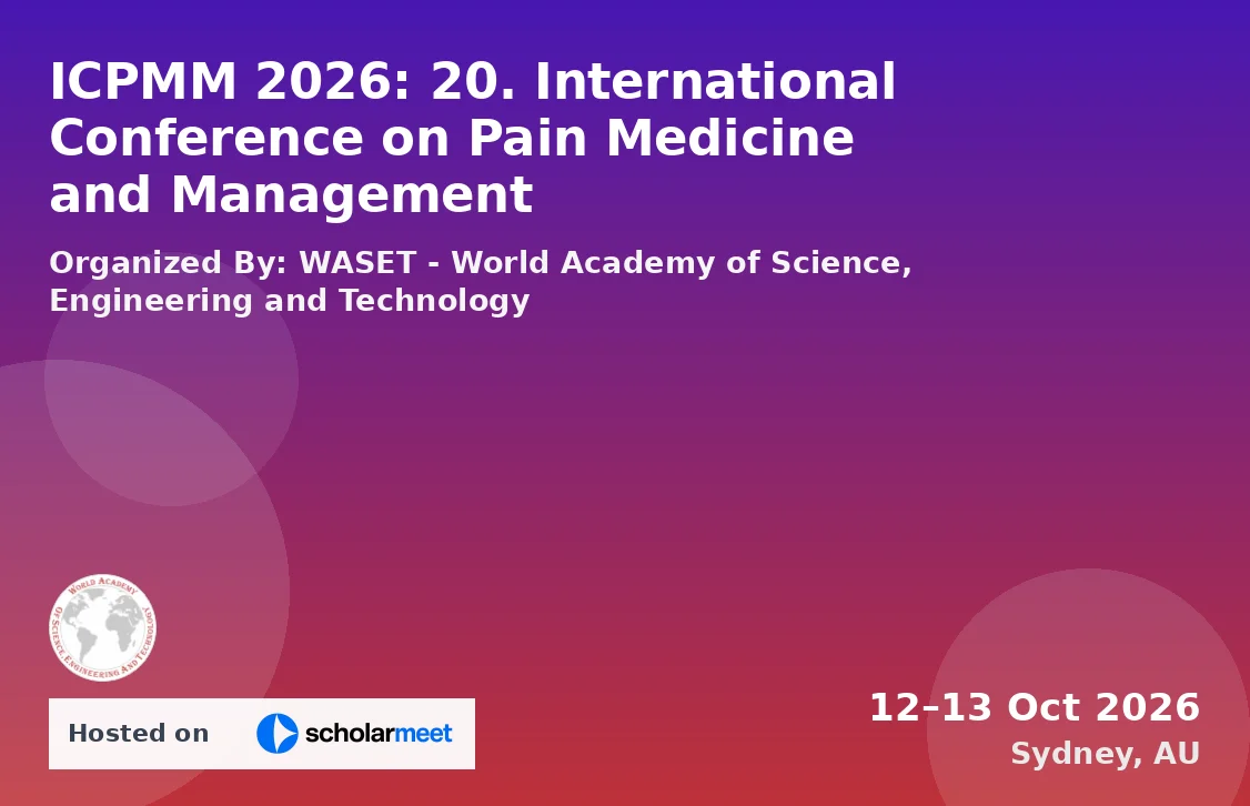 ICPMM 2026: 20. International Conference on Pain Medicine and Management