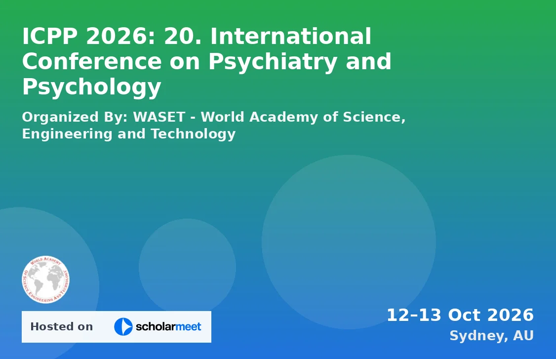ICPP 2026: 20. International Conference on Psychiatry and Psychology