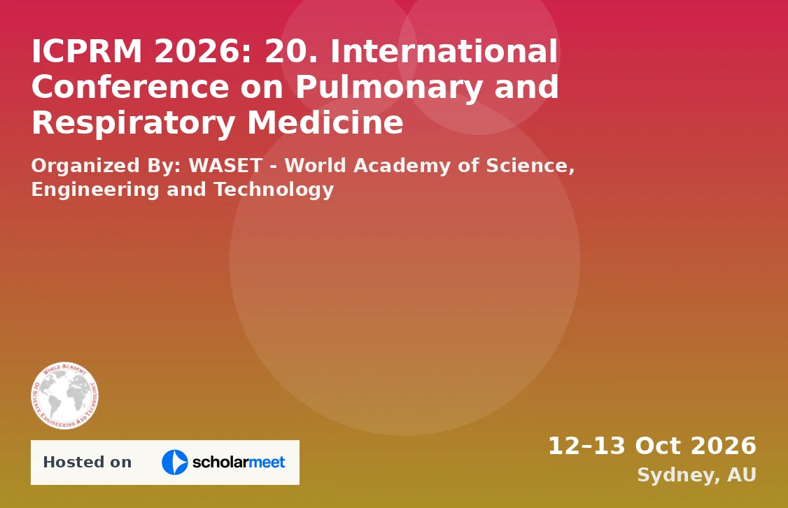 ICPRM 2026: 20. International Conference on Pulmonary and Respiratory Medicine