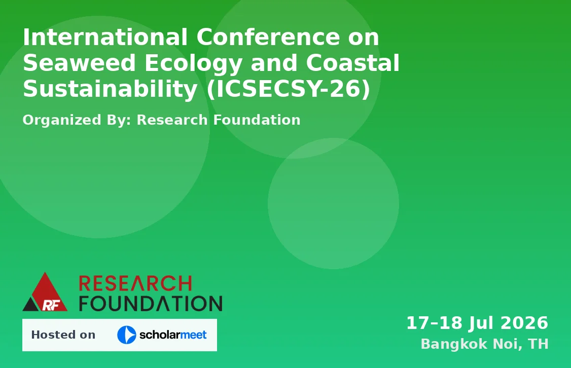International Conference on Seaweed Ecology and Coastal Sustainability (ICSECSY-26)