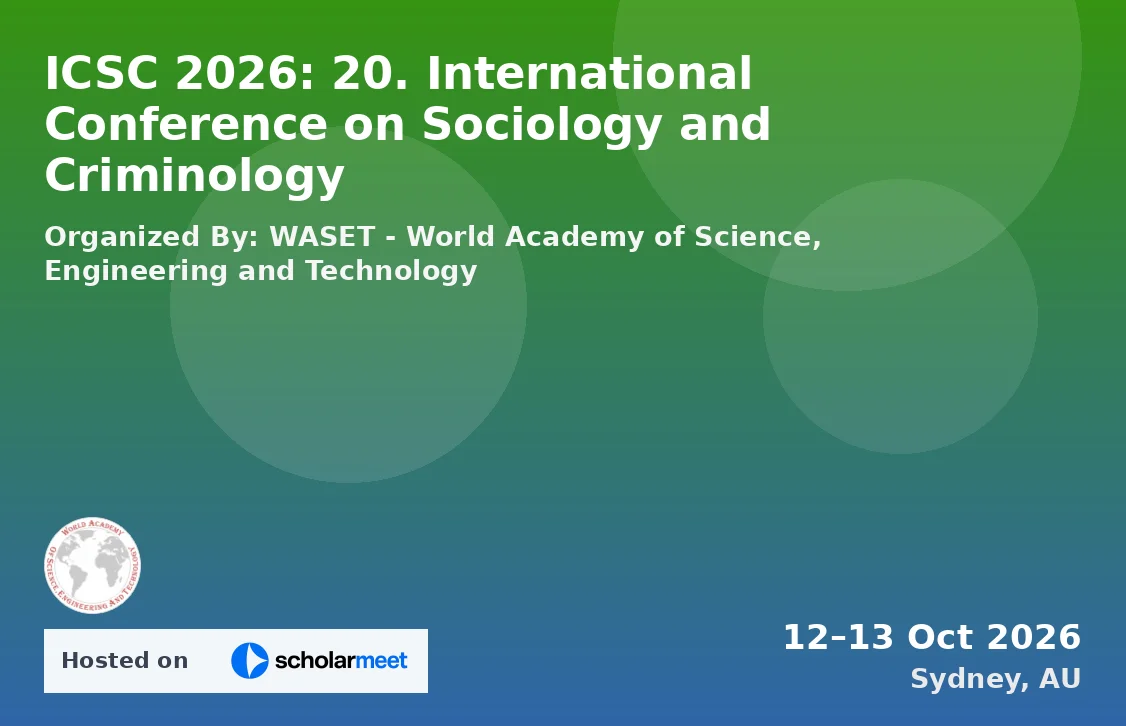 ICSC 2026: 20. International Conference on Sociology and Criminology