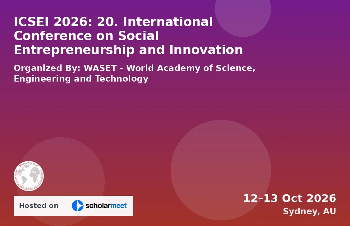 ICSEI 2026: 20. International Conference on Social Entrepreneurship and Innovation