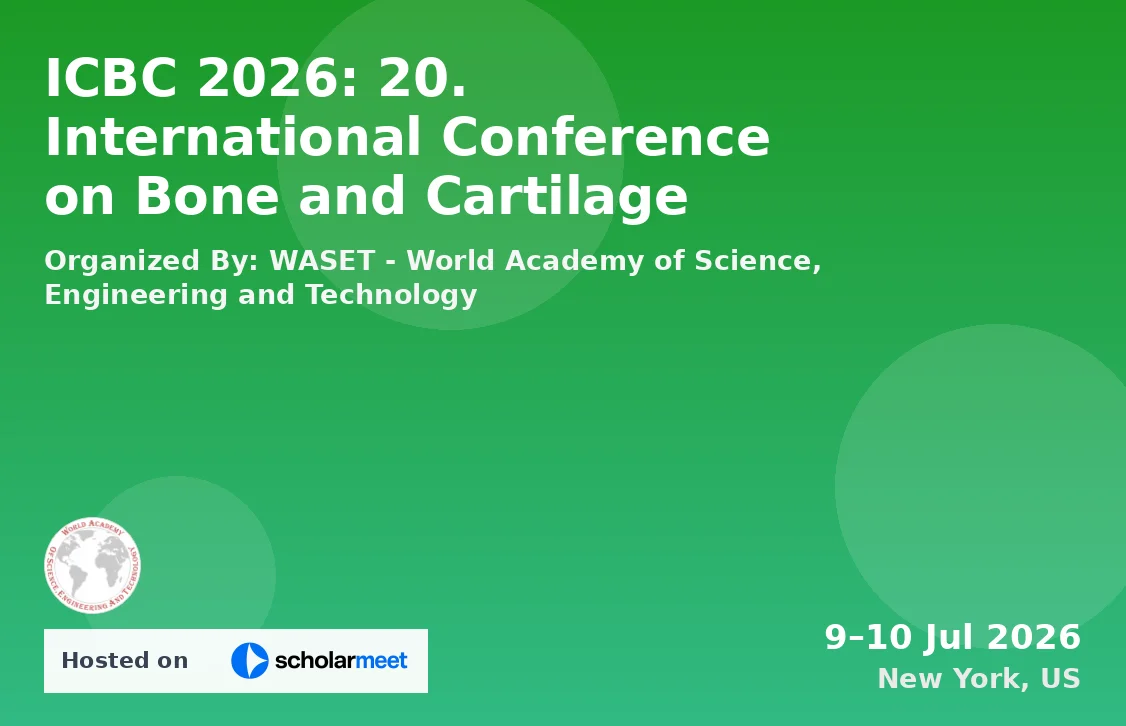 ICBC 2026: 20. International Conference on Bone and Cartilage