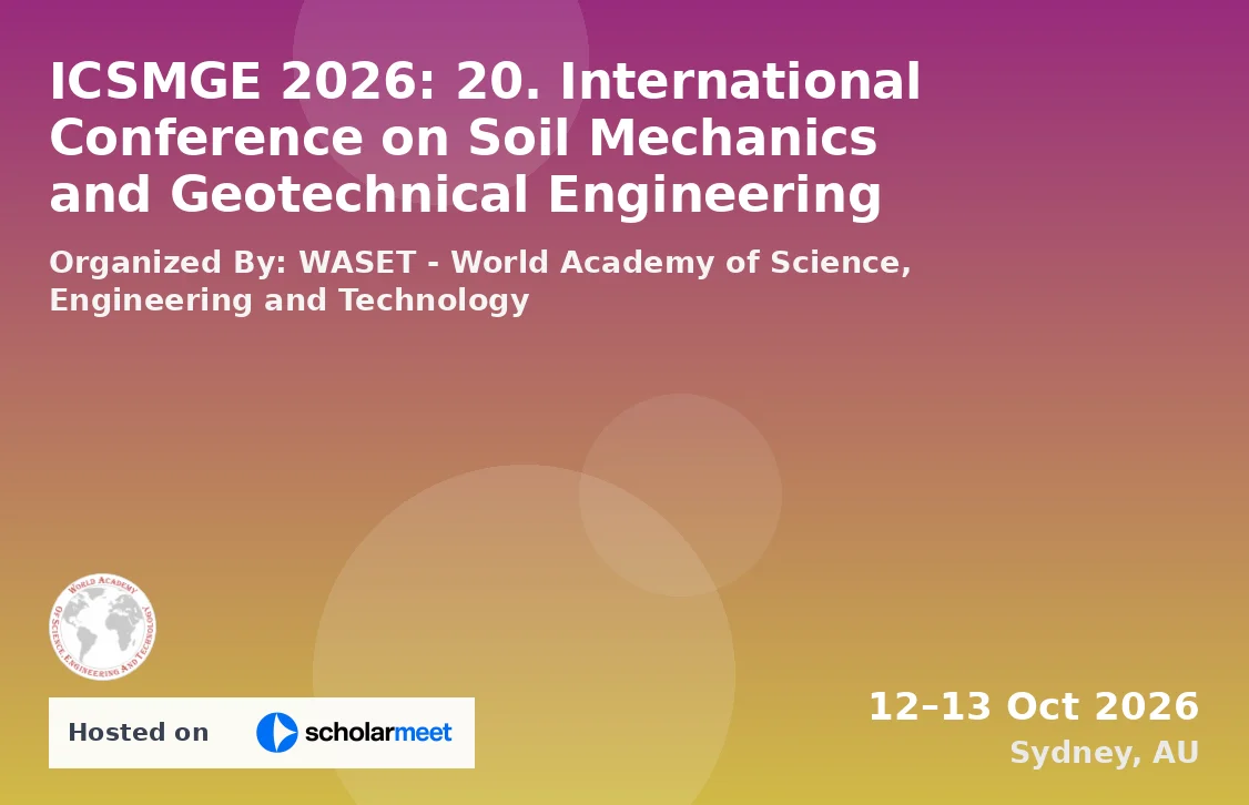 ICSMGE 2026: 20. International Conference on Soil Mechanics and Geotechnical Engineering