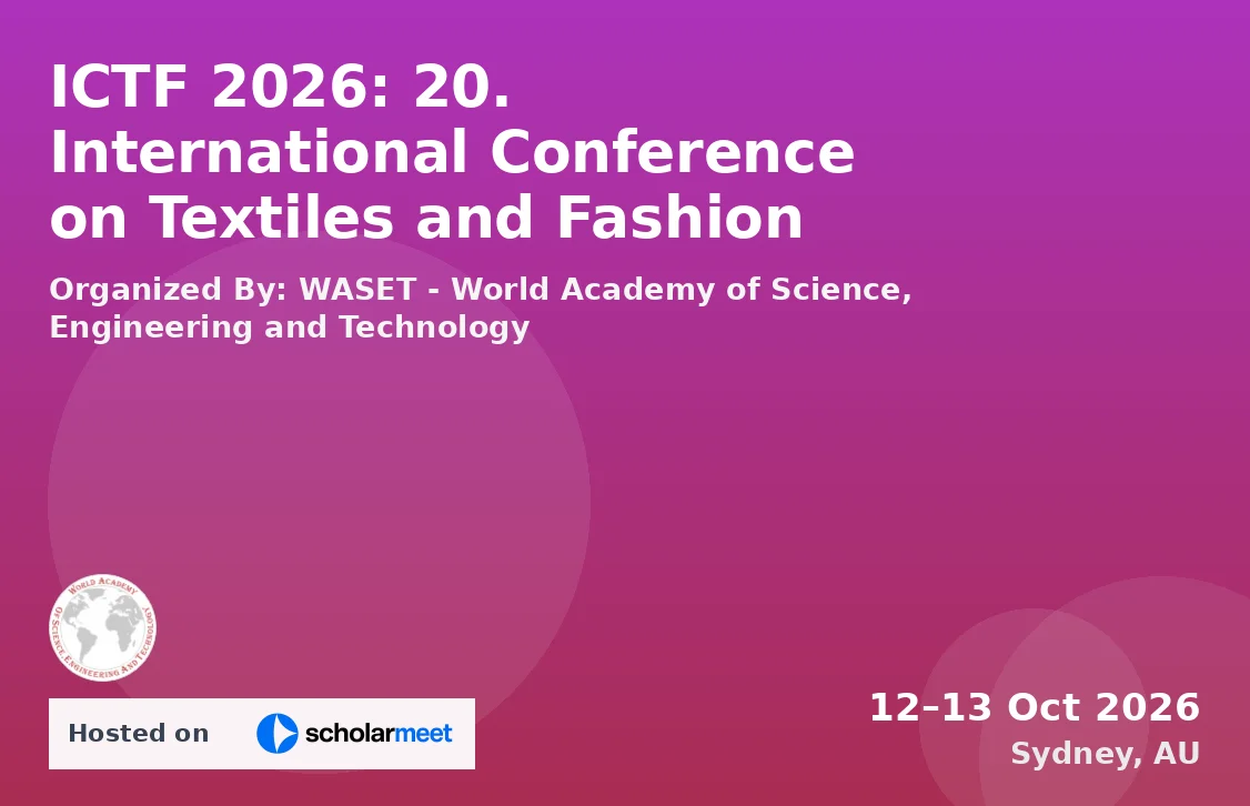 ICTF 2026: 20. International Conference on Textiles and Fashion