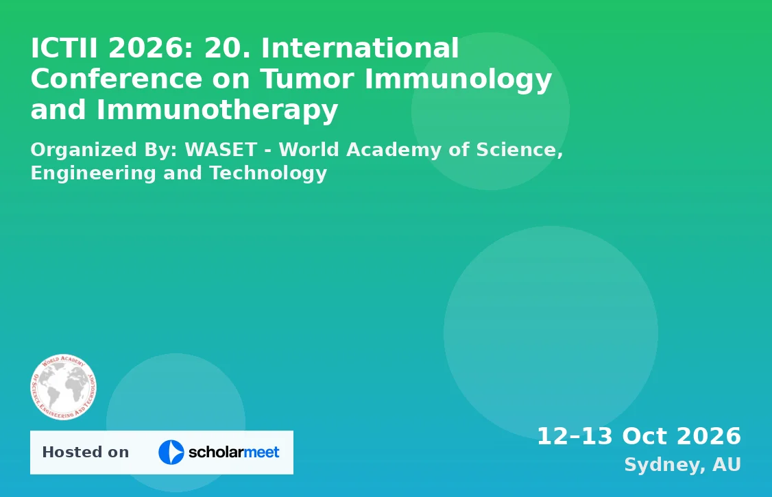 ICTII 2026: 20. International Conference on Tumor Immunology and Immunotherapy
