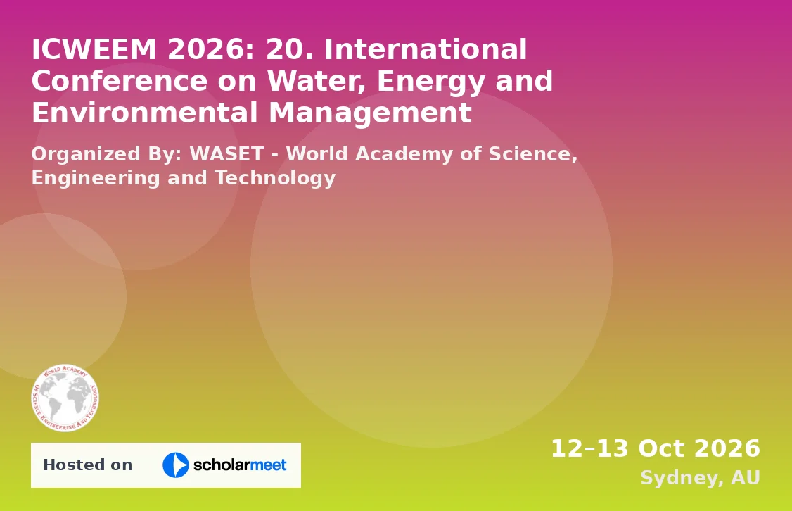 ICWEEM 2026: 20. International Conference on Water, Energy and Environmental Management