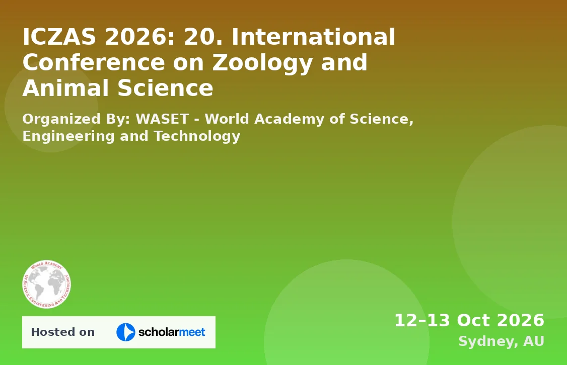 ICZAS 2026: 20. International Conference on Zoology and Animal Science