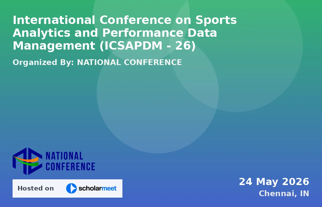 International Conference on Sports Analytics and Performance Data Management (ICSAPDM - 26)