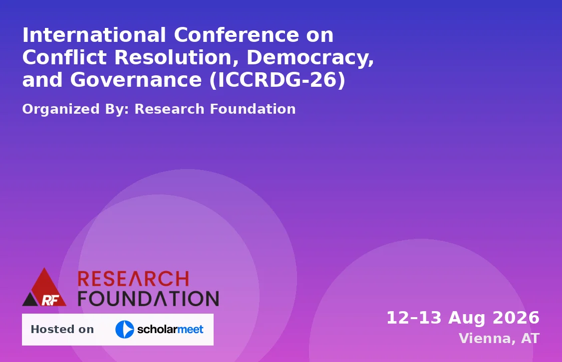 International Conference on Conflict Resolution, Democracy, and Governance (ICCRDG-26)