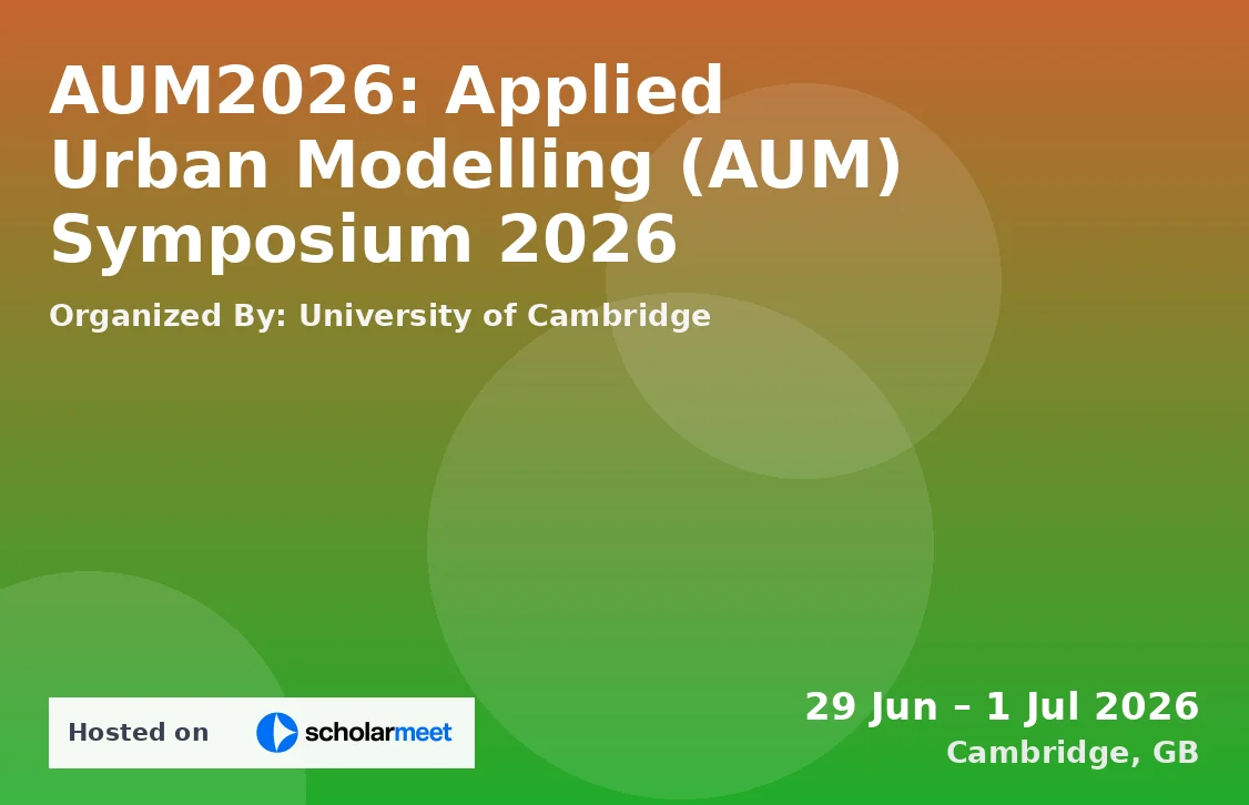 AUM2026: Applied Urban Modelling (AUM) Symposium 2026