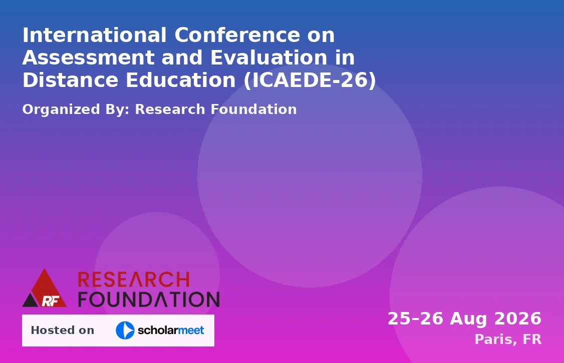 International Conference on Assessment and Evaluation in Distance Education (ICAEDE-26)