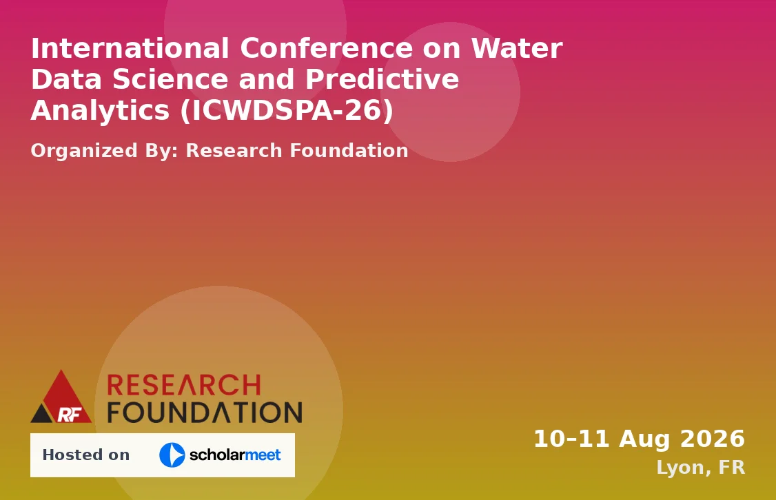 International Conference on Water Data Science and Predictive Analytics (ICWDSPA-26)