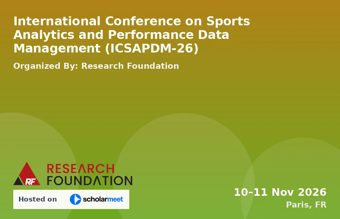 International Conference on Sports Analytics and Performance Data Management (ICSAPDM-26)