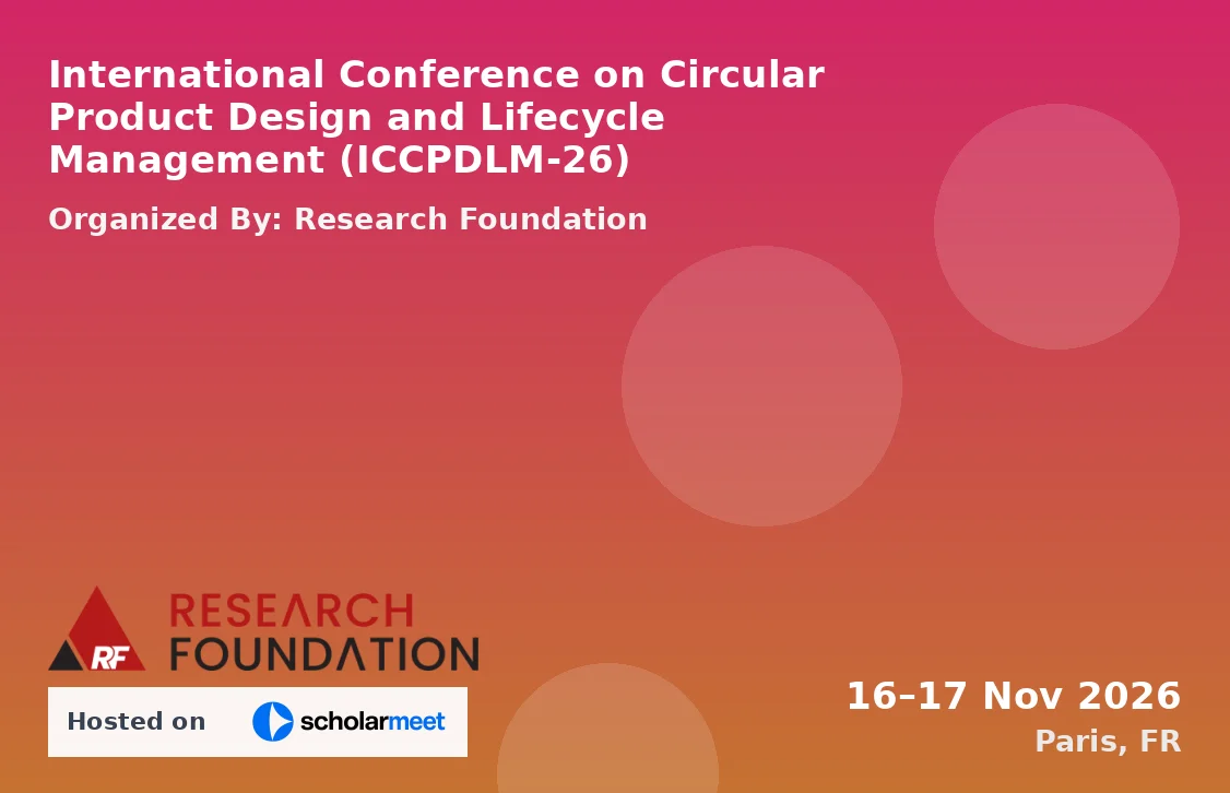 International Conference on Circular Product Design and Lifecycle Management (ICCPDLM-26)