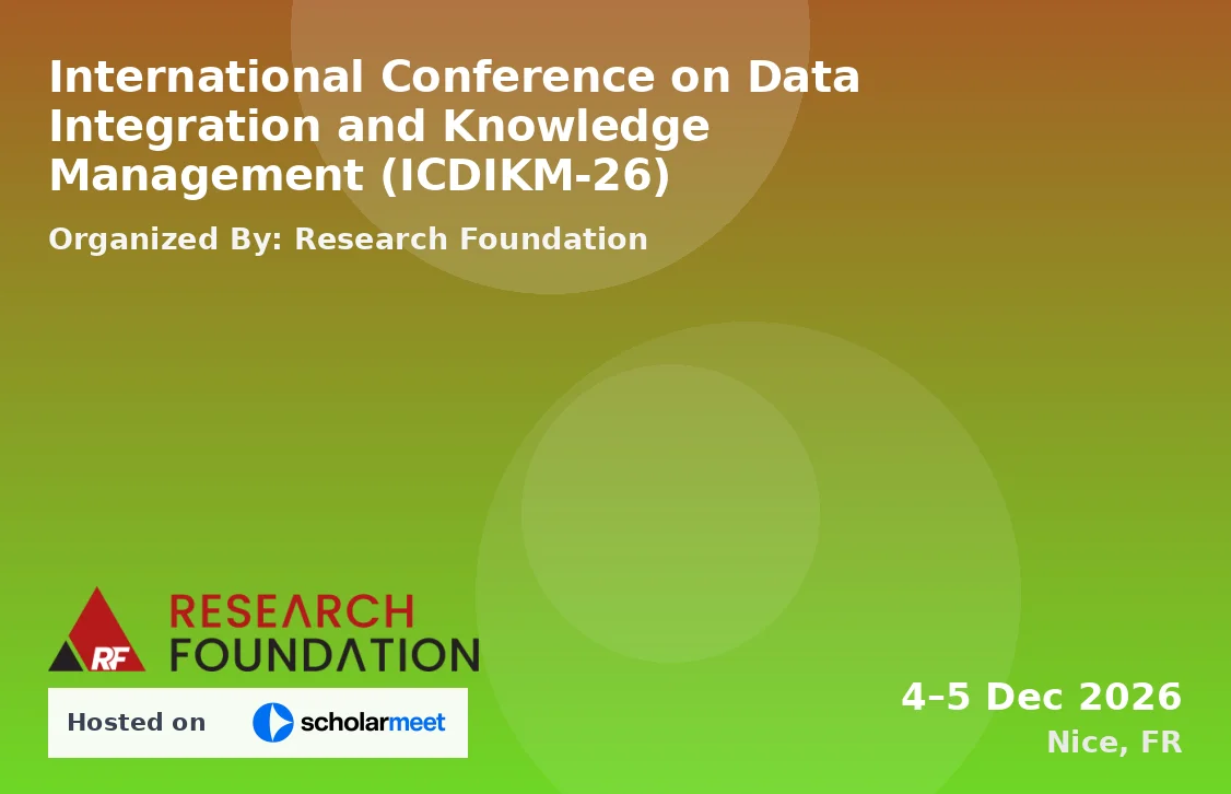 International Conference on Data Integration and Knowledge Management (ICDIKM-26)