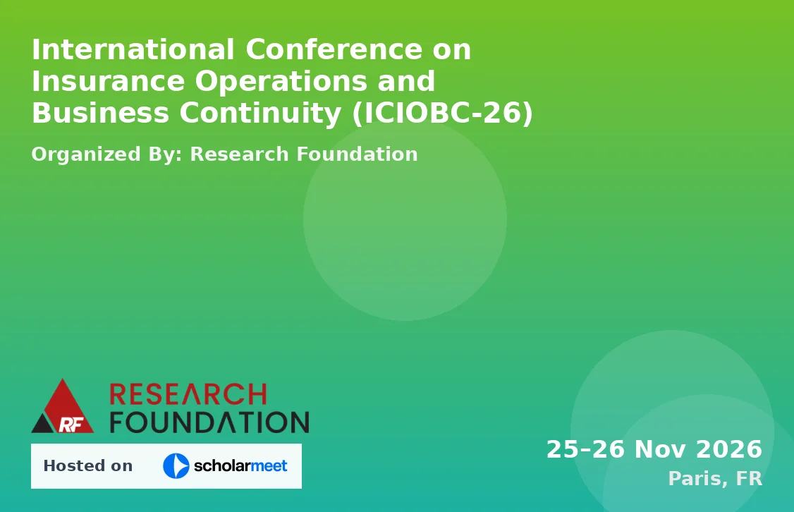 International Conference on Insurance Operations and Business Continuity (ICIOBC-26)