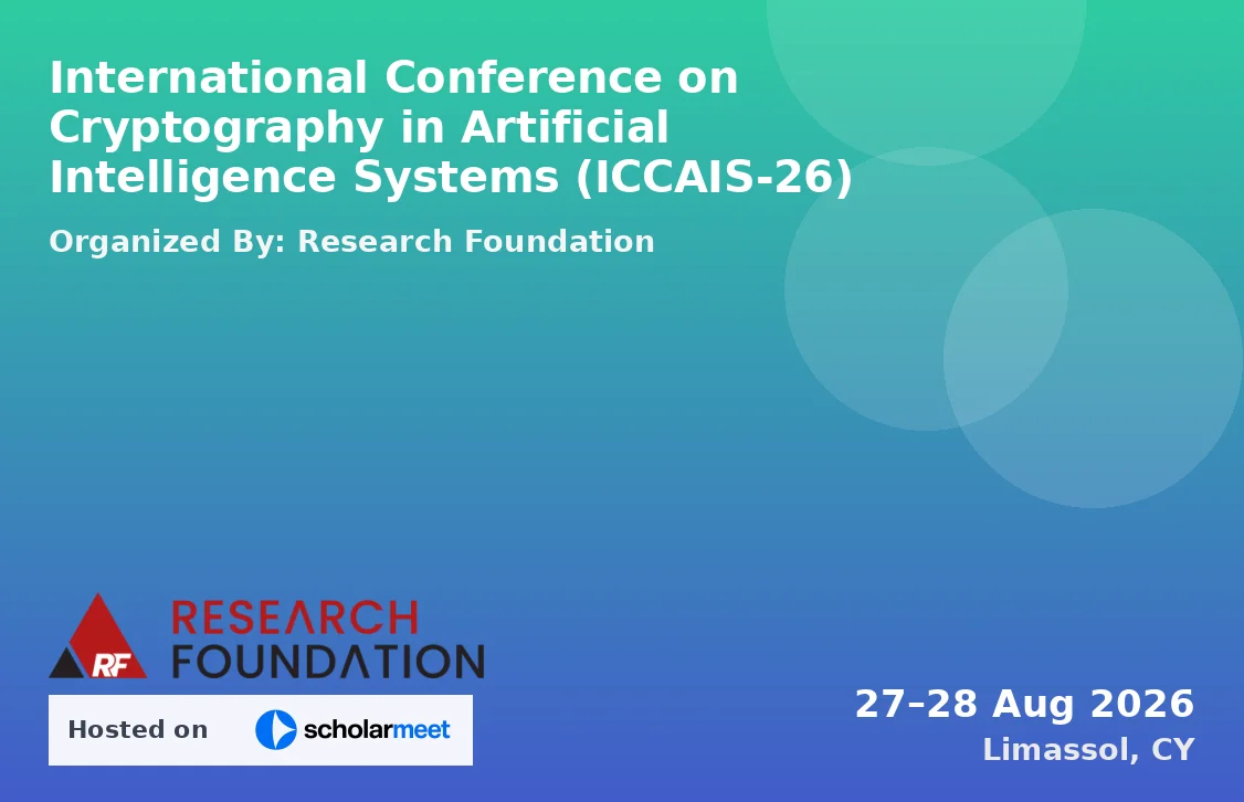 International Conference on Cryptography in Artificial Intelligence Systems (ICCAIS-26)