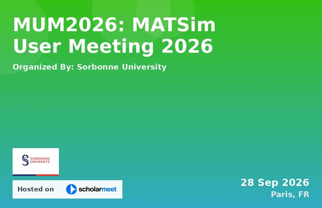 MUM2026: MATSim User Meeting 2026