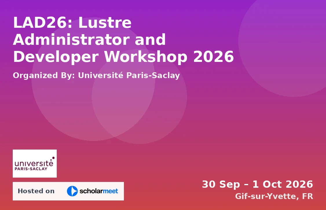 LAD26: Lustre Administrator and Developer Workshop 2026