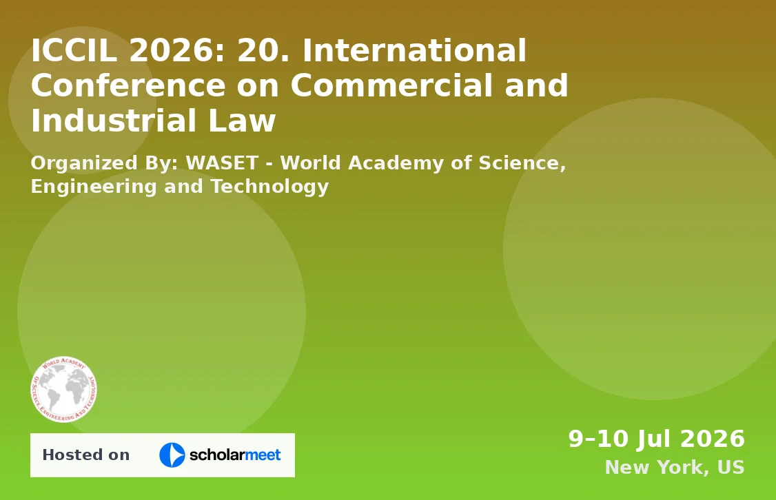 ICCIL 2026: 20. International Conference on Commercial and Industrial Law