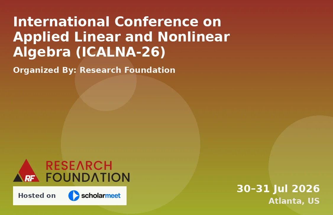 International Conference on Applied Linear and Nonlinear Algebra (ICALNA-26)