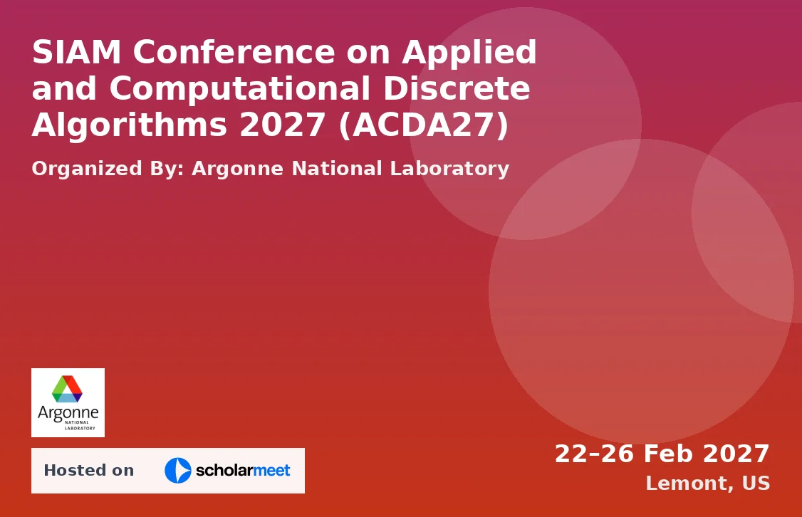 SIAM Conference on Applied and Computational Discrete Algorithms 2027 (ACDA27)